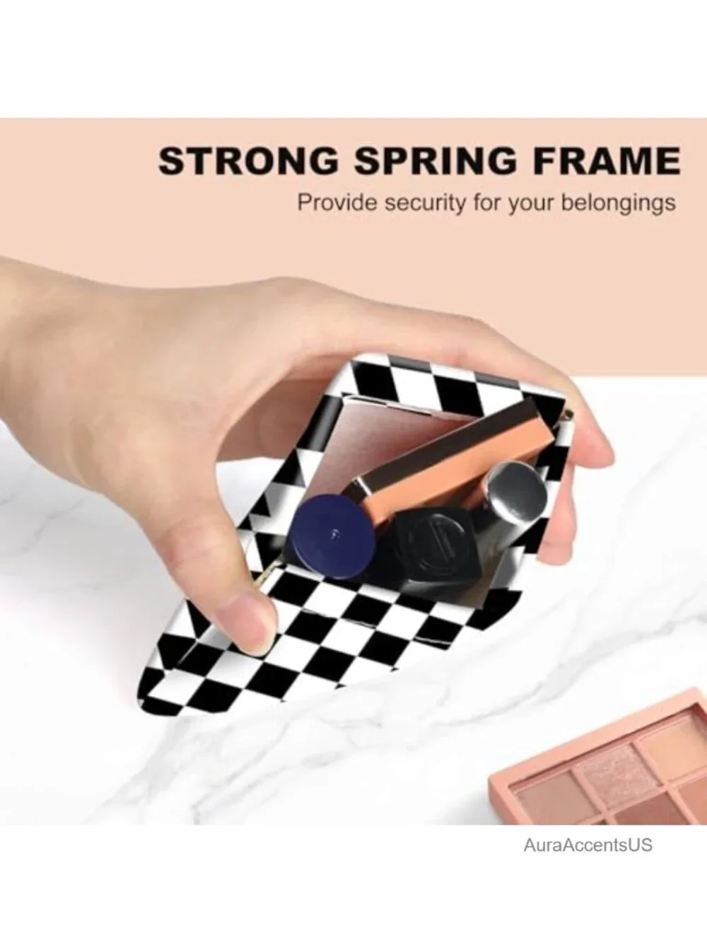 2Pcs PU Leather Coin Purse Pouch Mini Wallet Cosmetic Bag Cute Checkered